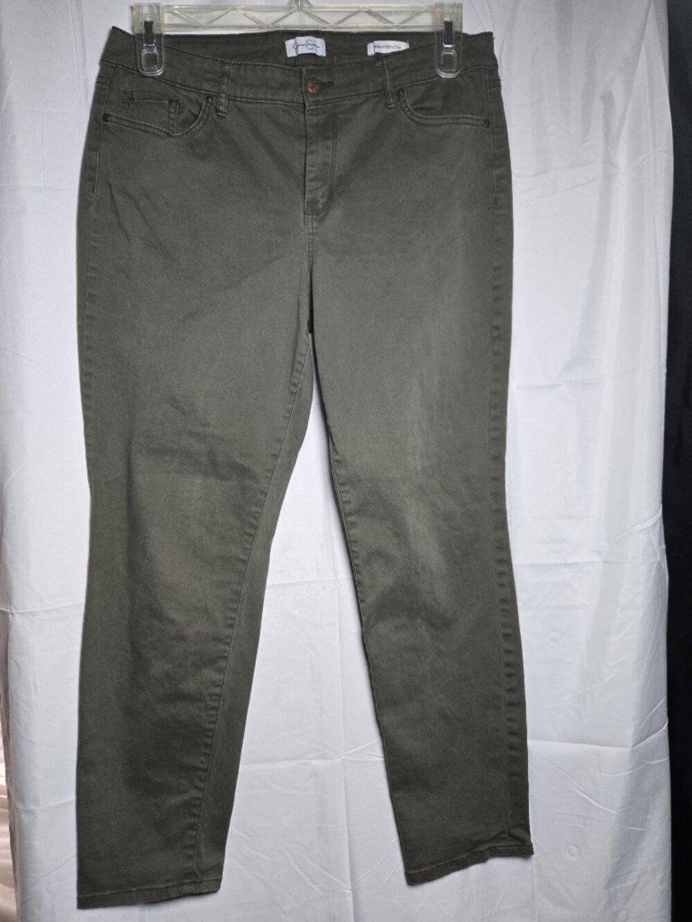 Jessica Simpson Army Green Relaxed Skinny Crop Jeans Size 14